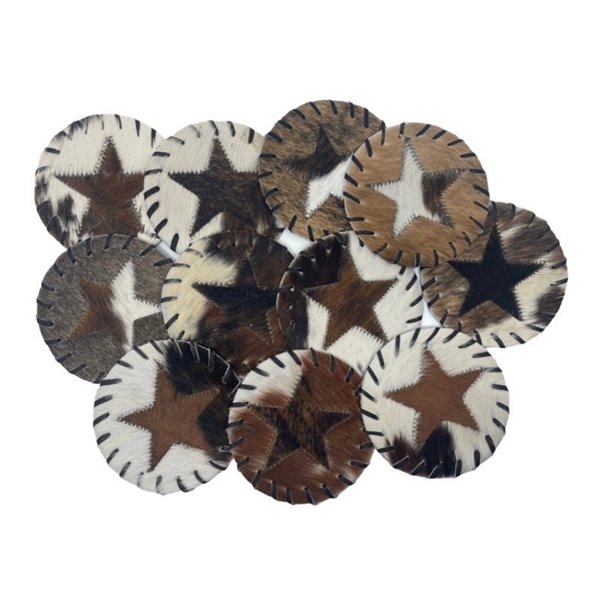 Cowhide Coasters Hair-On Plain & Design