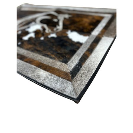 Cowhide Hair-On Rectangle Rug with Design