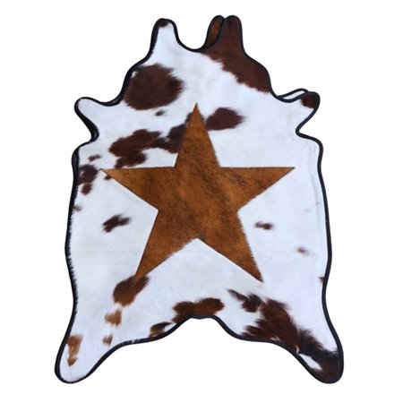 Mini Cut-Outs Cowhide Rugs Star Collection with Leather Border