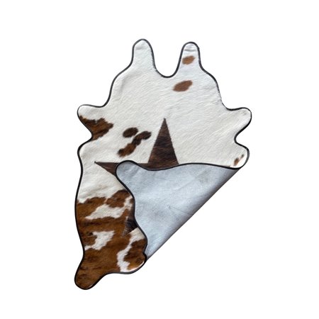 Mini Cut-Outs Cowhide Rugs Star Collection with Leather Border