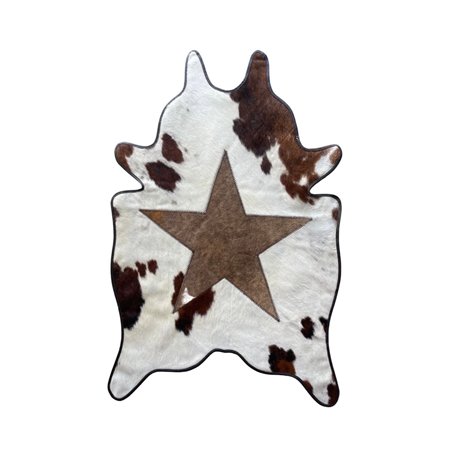 Mini Cut-Outs Cowhide Rugs Star Collection with Leather Border