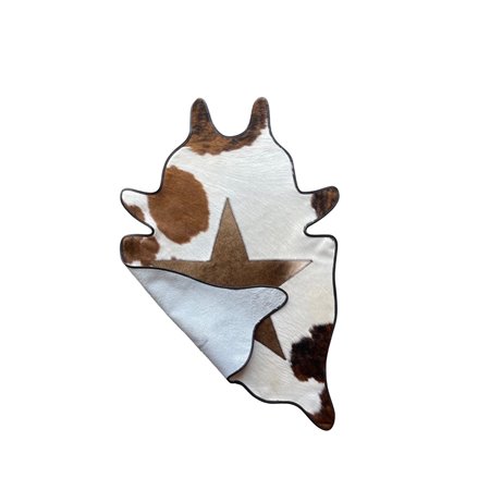 Mini Cut-Outs Cowhide Rugs Star Collection with Leather Border