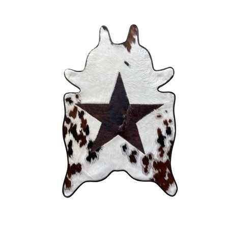 Mini Cut-Outs Cowhide Rugs Star Collection with Leather Border