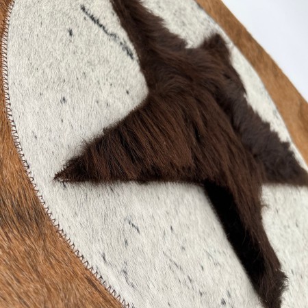 Bison Hair Pillow Cover - Star Rustic Brown - 20"x20"