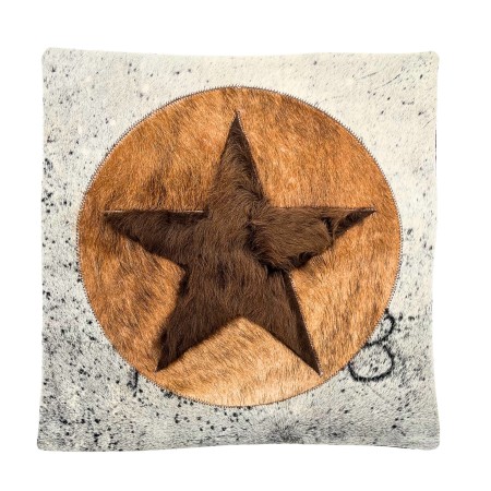 Bison Hair Pillow Cover - Star Rustic Brown - 20"x20"