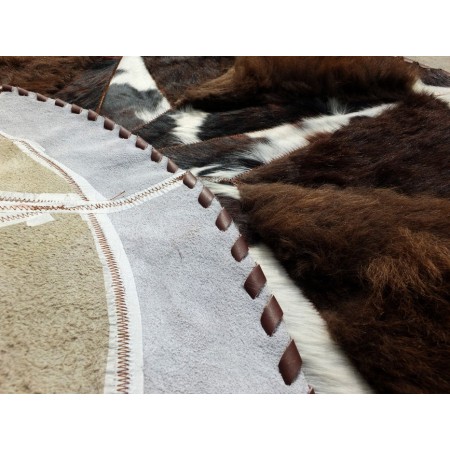 TRAHIDE Premium Cowhide Rug - Star & Bison Design - Authentic Leather