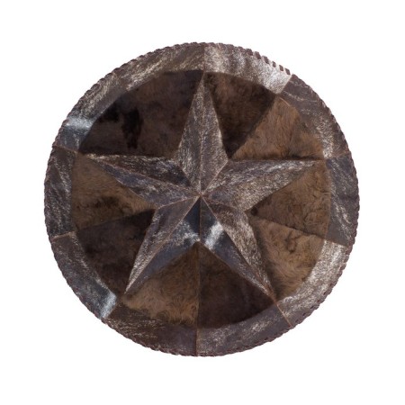 TRAHIDE Premium Cowhide Rug - Star & Bison Design - Authentic Leather