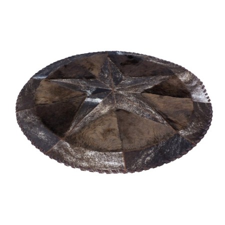 TRAHIDE Premium Cowhide Rug - Star & Bison Design - Authentic Leather