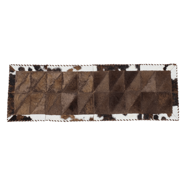 Bison Hide Patchwork Rug - Cowhide Border - 2x6 ft