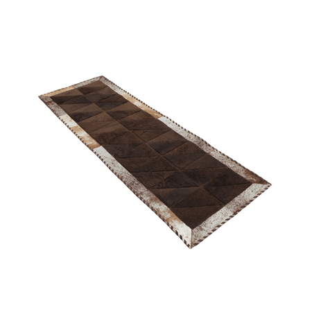 Star Patchwork Bison-Cowhide Rug 2 x 6 Feet