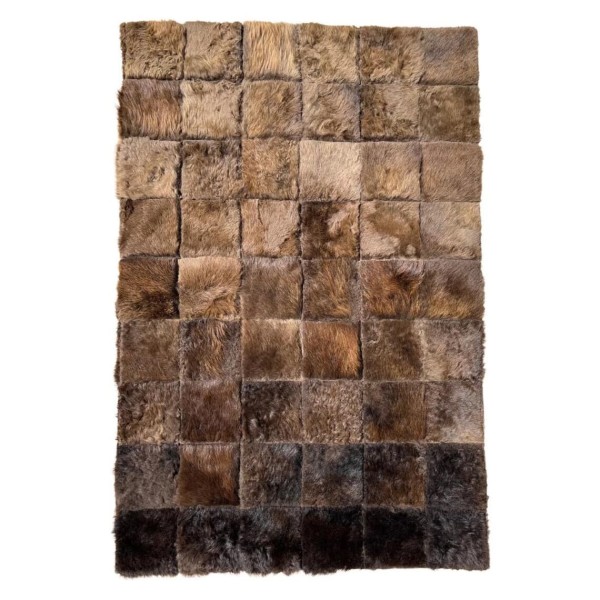 Bison Hide Patchwork Area Rug - Rectangle