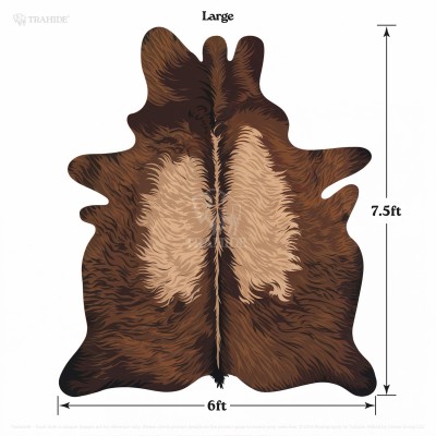 Large Bison Hair-On Hide Rug/Blanket 7.5x6 ft | Premium Natural | TRAHIDE