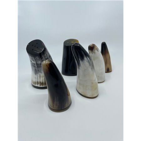 Cow Horn Salt & Pepper Shakers (Set Of 2)