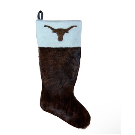 Cowhide Christmas Stocking with Top Design