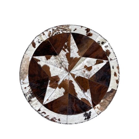 Hair On Cowhide Rug Star Shaped Round Design