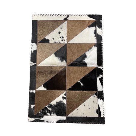 Patchwork Cowhide Rug Rectangular Design