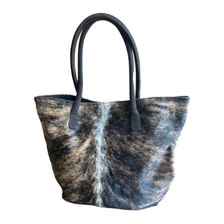 Cowhide Tote Bag Patch & Solid Design