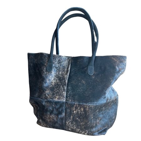 Cowhide Tote Bag Patch & Solid Design