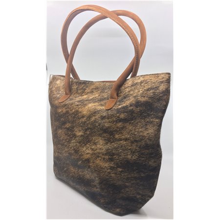 Cowhide Tote Bag Patch & Solid Design