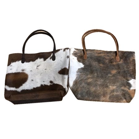 Cowhide Tote Bag Patch & Solid Design