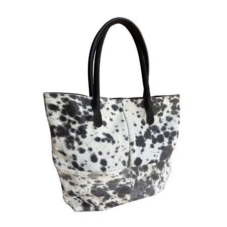 Cowhide Tote Bag Patch & Solid Design