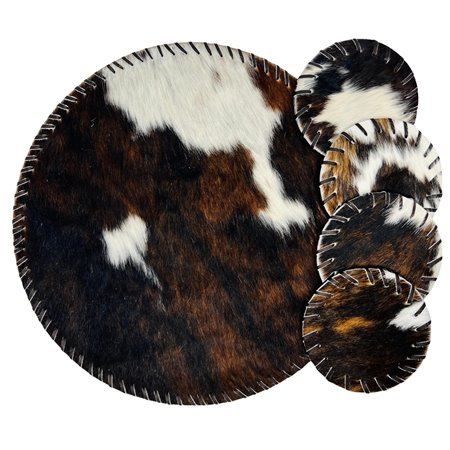 Cowhide Placemats & Coasters Rounded