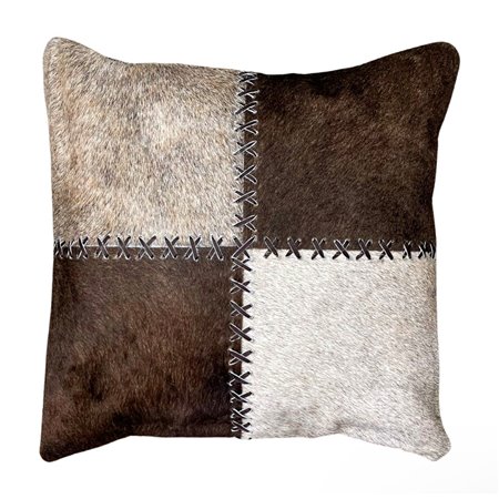 Cowhide Pillow Patchwork Square