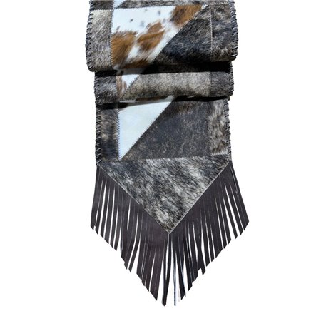 Table Runner Hair-On Cowhide with Fringes