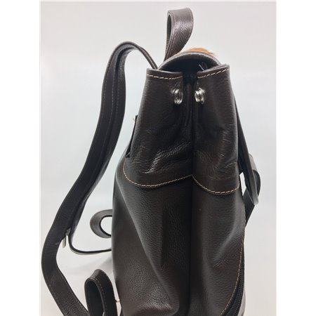 Leather Backpacks Combined With Hair On Cowhide Leather Black