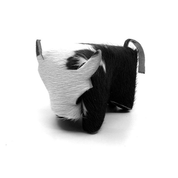 Cowhide Hair-On Bull Figurines Bi-Color