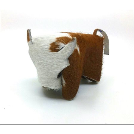 Cowhide Hair-On Bull Figurines Bi-Color