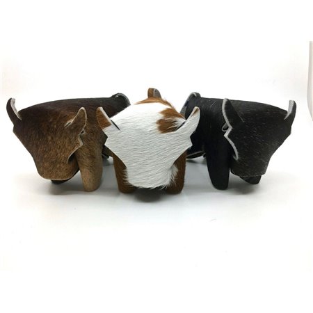 Cowhide Hair-On Bull Figurines Bi-Color