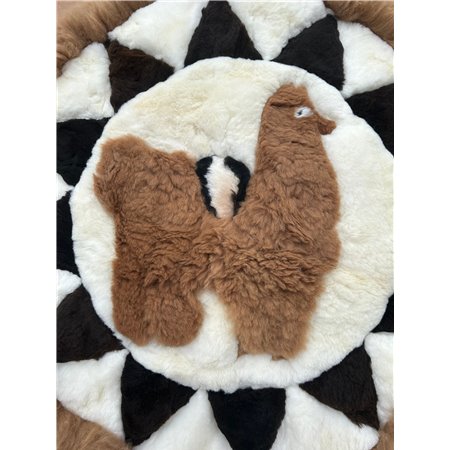 Alpaca Area Rug Pattern Round